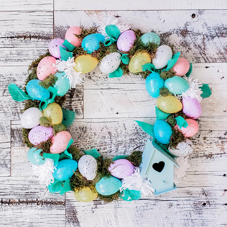 Make a Dollar Store Easter Egg Wreath (So Cute & Easy!)